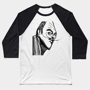 Salvador Dali portrait sketch outline and white eyes Baseball T-Shirt